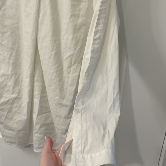 lafayette 148 cotton button up top medium - Picture 7 of 8